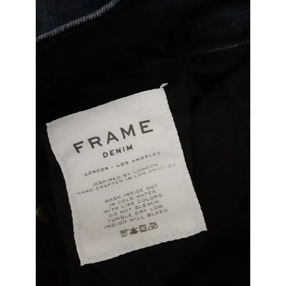Frame Denim Le High Flare Dark Wash Jeans High Waist Stretch Zip Fly Roxy 30 - Picture 6 of 11